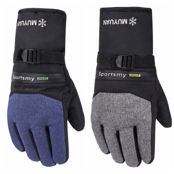 Winter Windproof Skiing Gloves Warm Waterproof Fleece Snowboard Gloves Anti-slip Unisex Adjustable Motorcycle Riding Snow Gloves